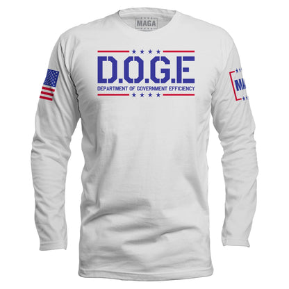White / S D.O.G.E Department Of Government Efficiency Long Sleeve maga trump