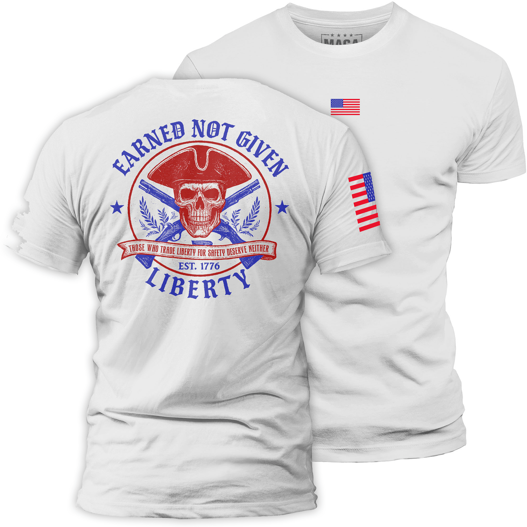 White / S Earned Not Given maga trump