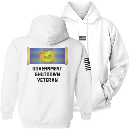 White / S Government Shutdown Veteran Hoodie maga trump