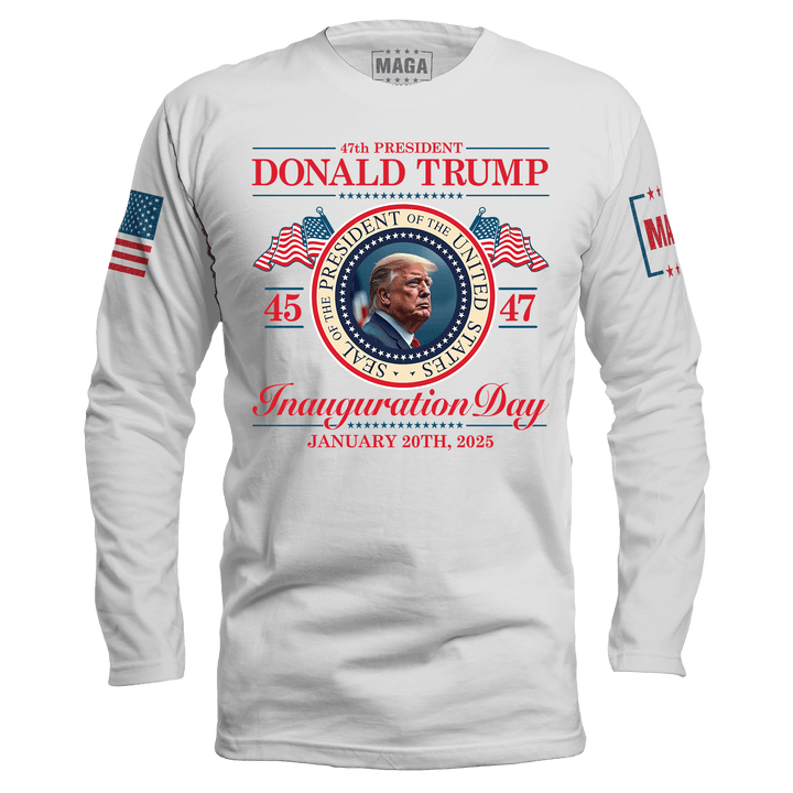 White / S Inauguration Day Long Sleeve maga trump