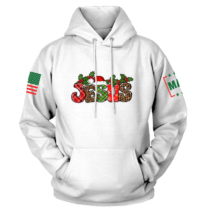 White / S Jesus Christmas Hoodie maga trump