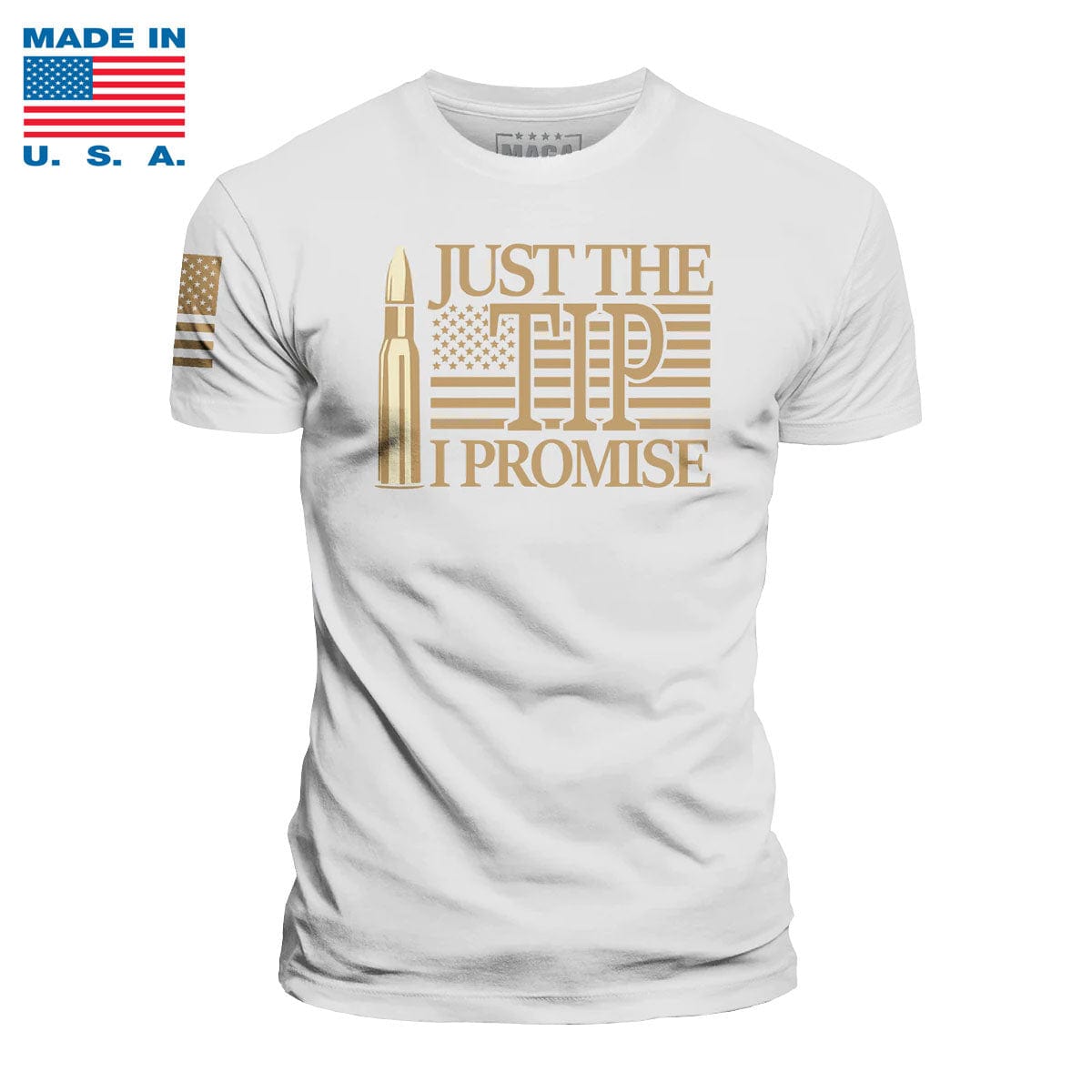 White / S Just The Tip Made in the USA maga trump