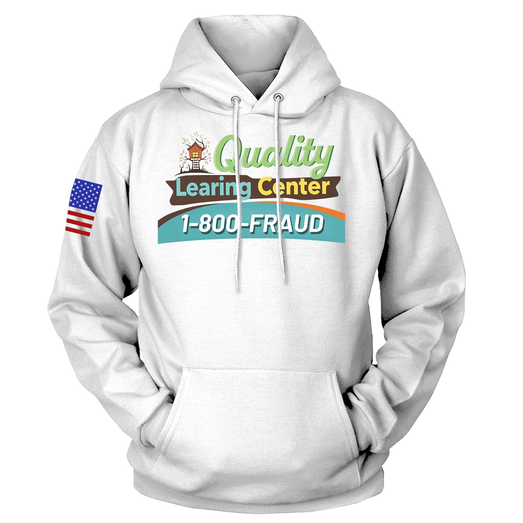 White / S Learing Center Hoodie maga trump
