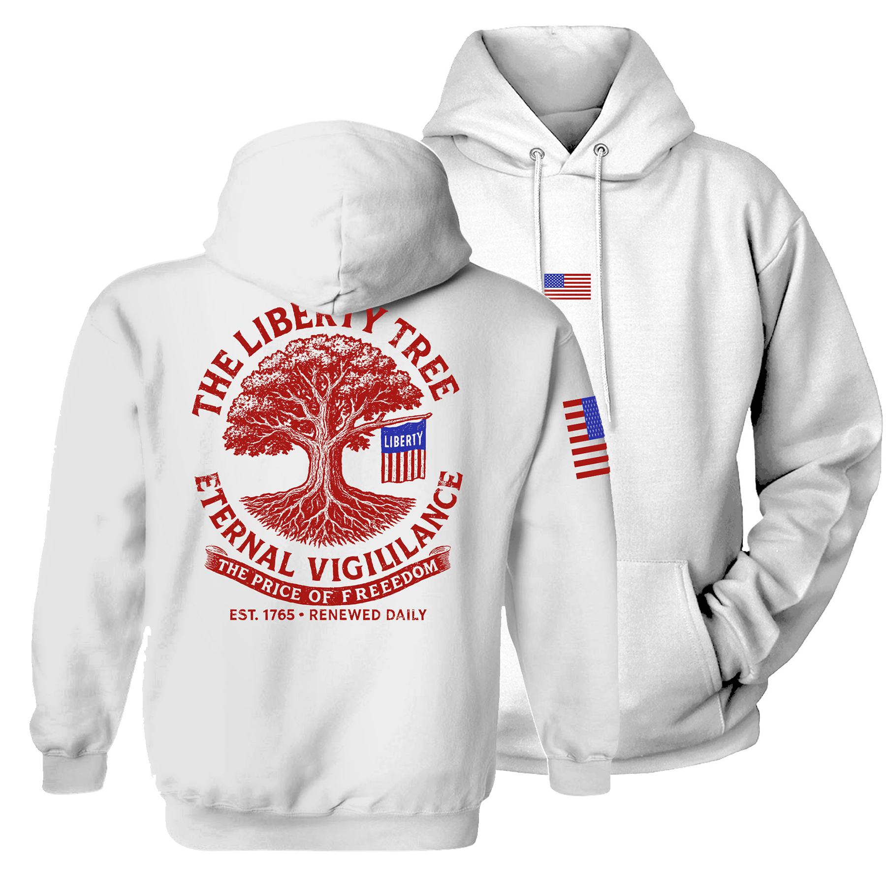 White / S Liberty Tree Hoodie maga trump