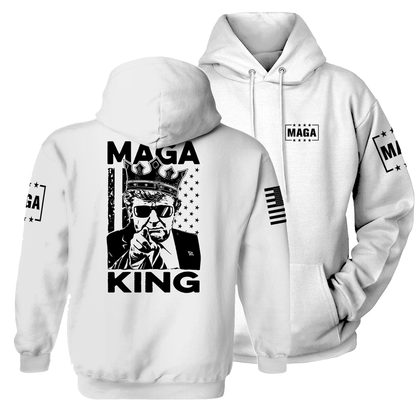 White / S MAGA King Back Print Hoodie maga trump