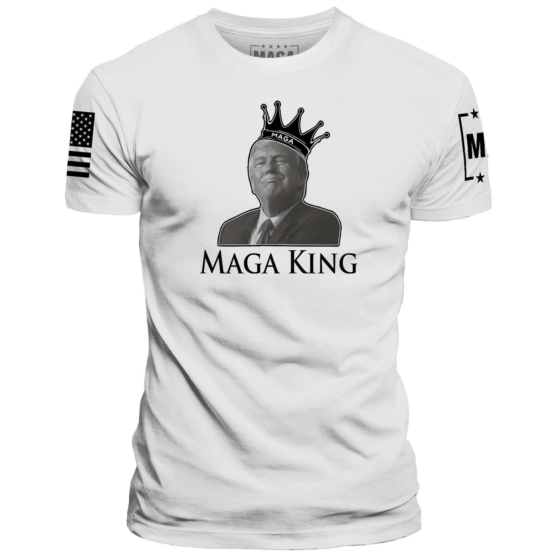White / S MAGA King Front Print maga trump
