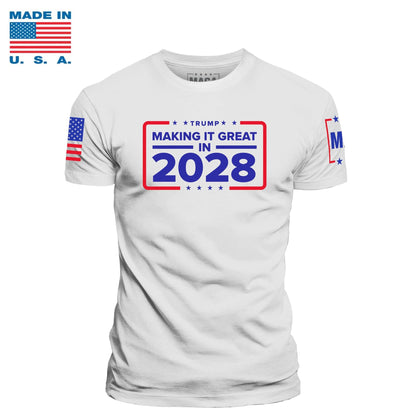 White / S Making it Great in 2028 Made in the USA maga trump