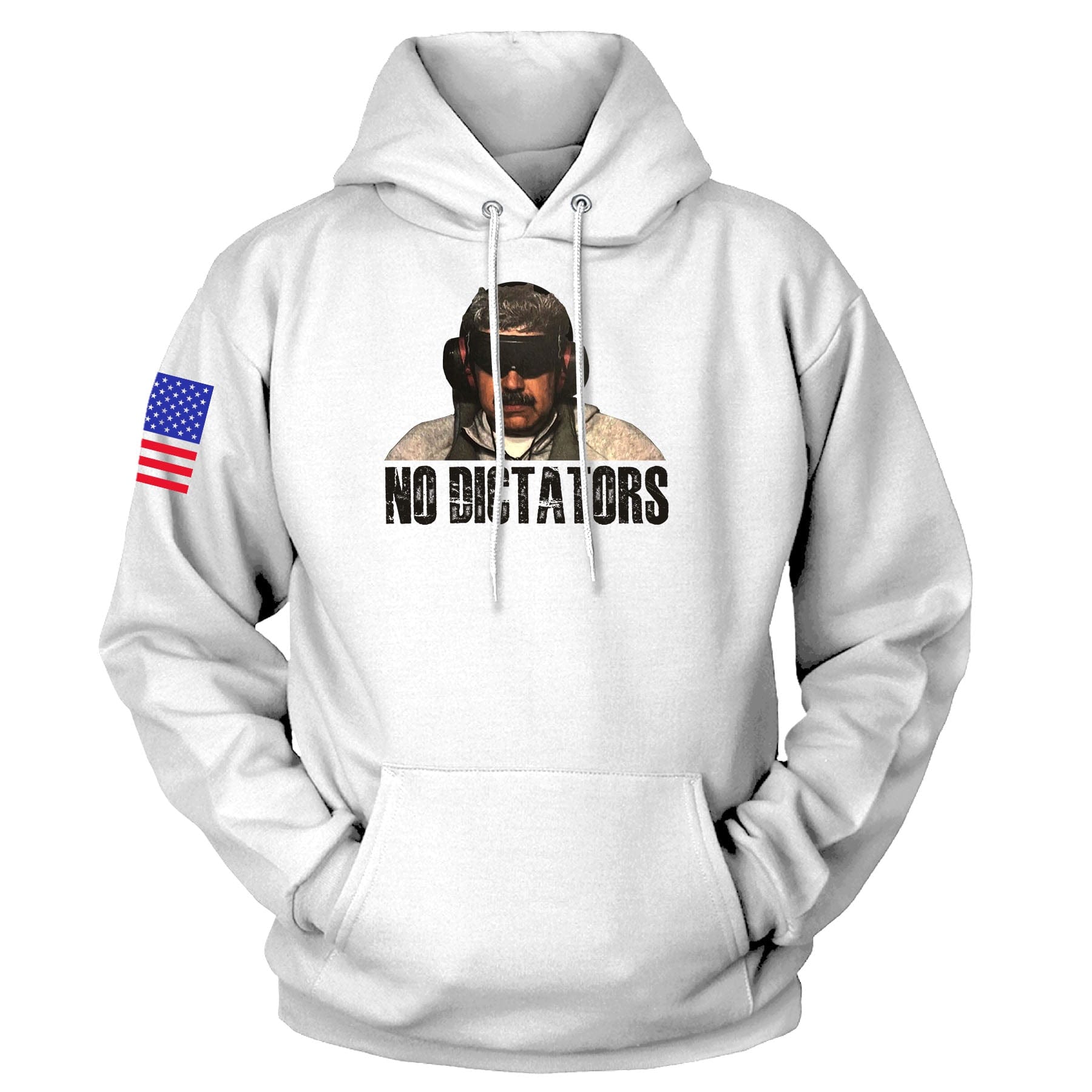 White / S No Dictator Hoodie maga trump