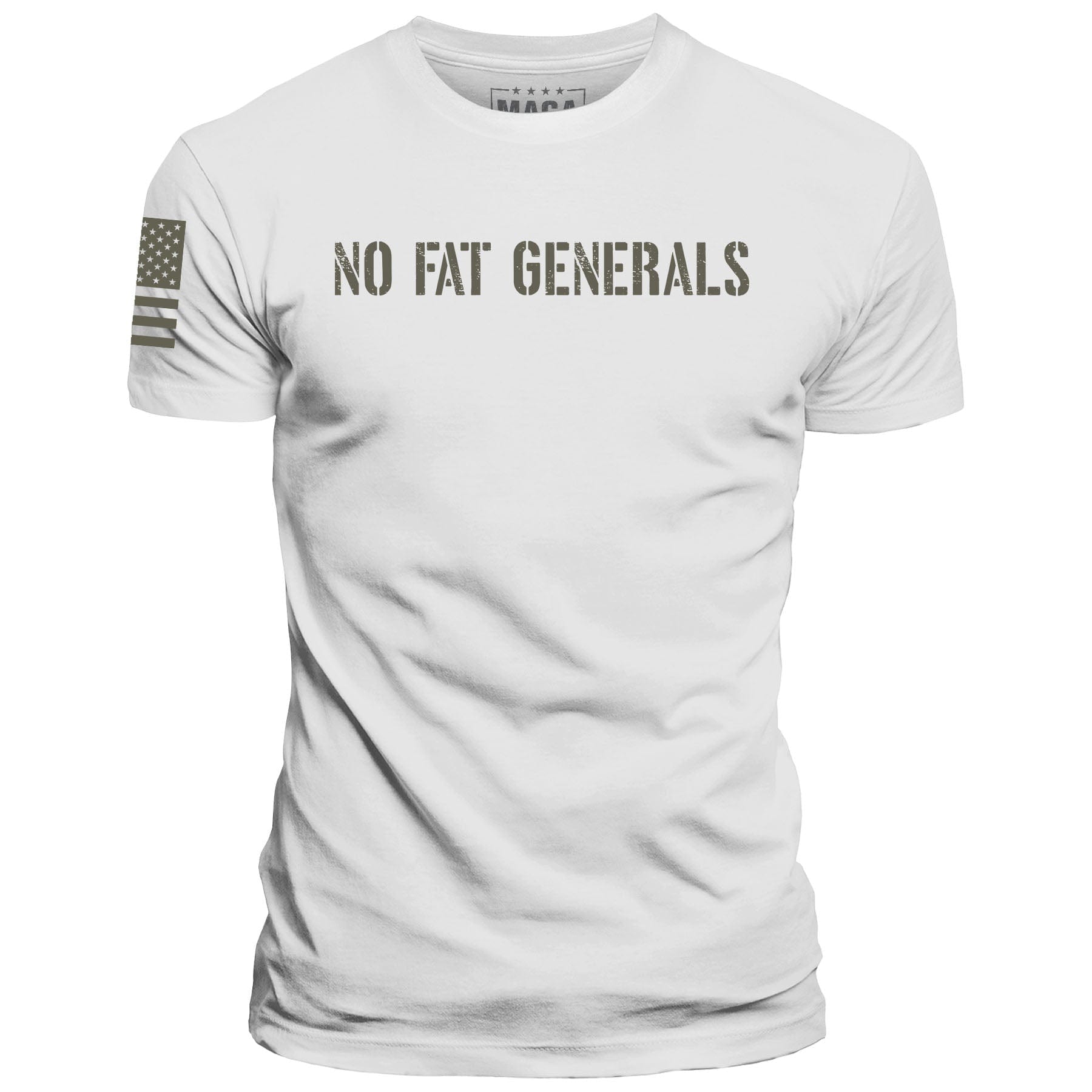 White / S No Fat Generals maga trump