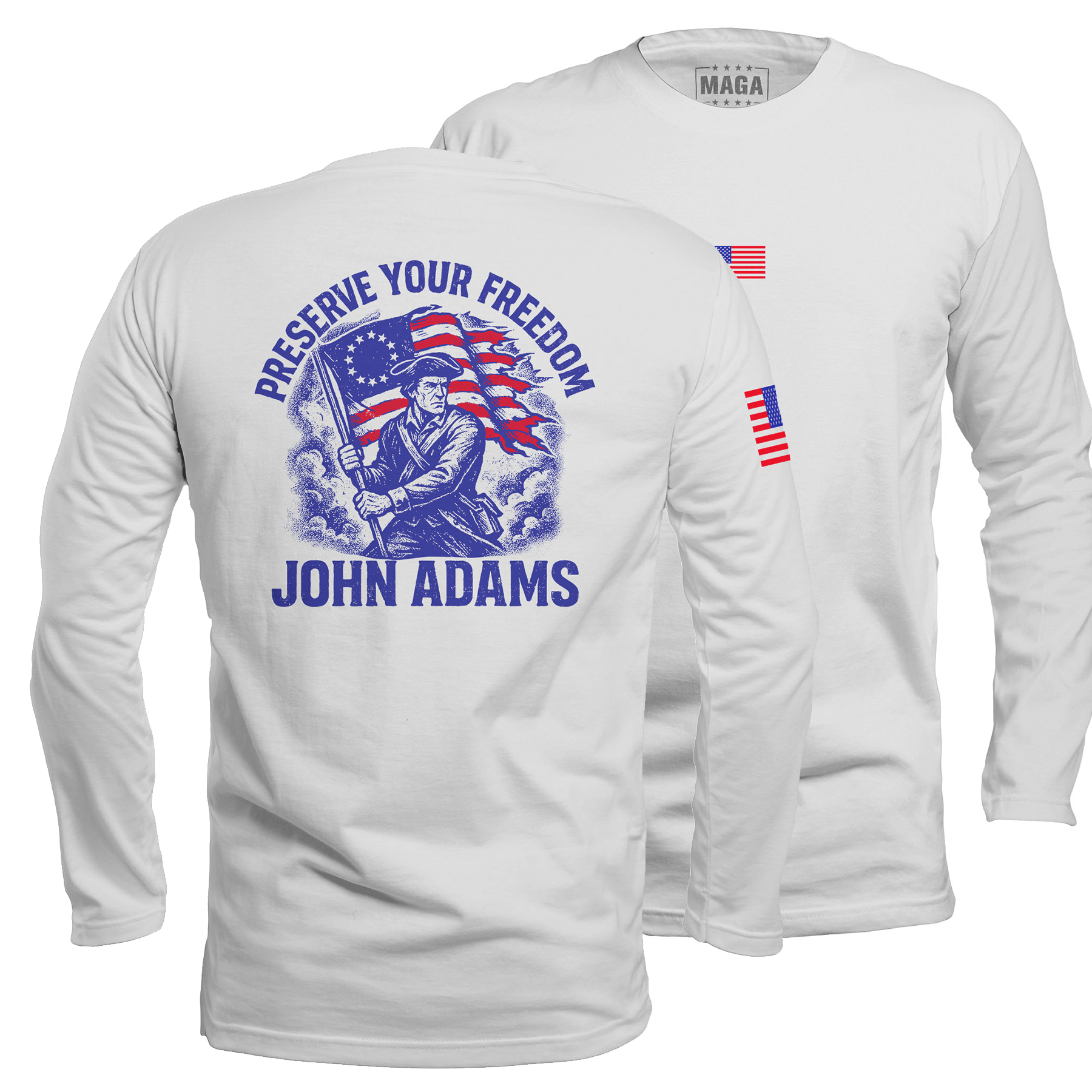 White / S Preserve Your Freedom Long Sleeve maga trump
