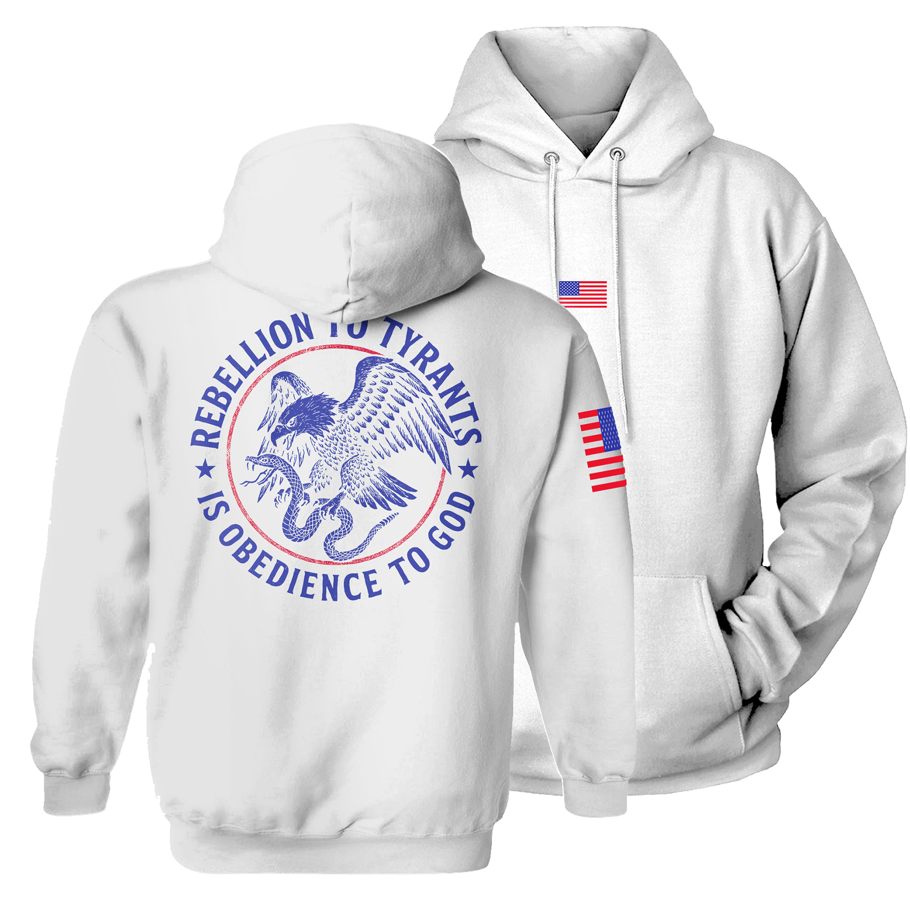 White / S Rebellion to Tyrants Hoodie maga trump
