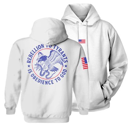 White / S Rebellion to Tyrants Hoodie maga trump