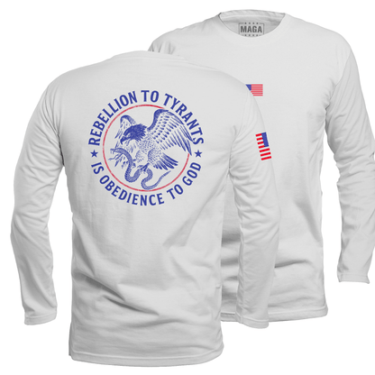 White / S Rebellion to Tyrants Long Sleeve maga trump