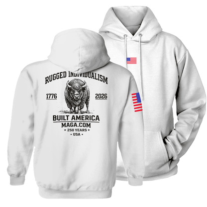 White / S Rugged Individualism Hoodie maga trump
