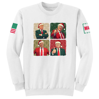 White / S Santa Trump Sweatshirt maga trump
