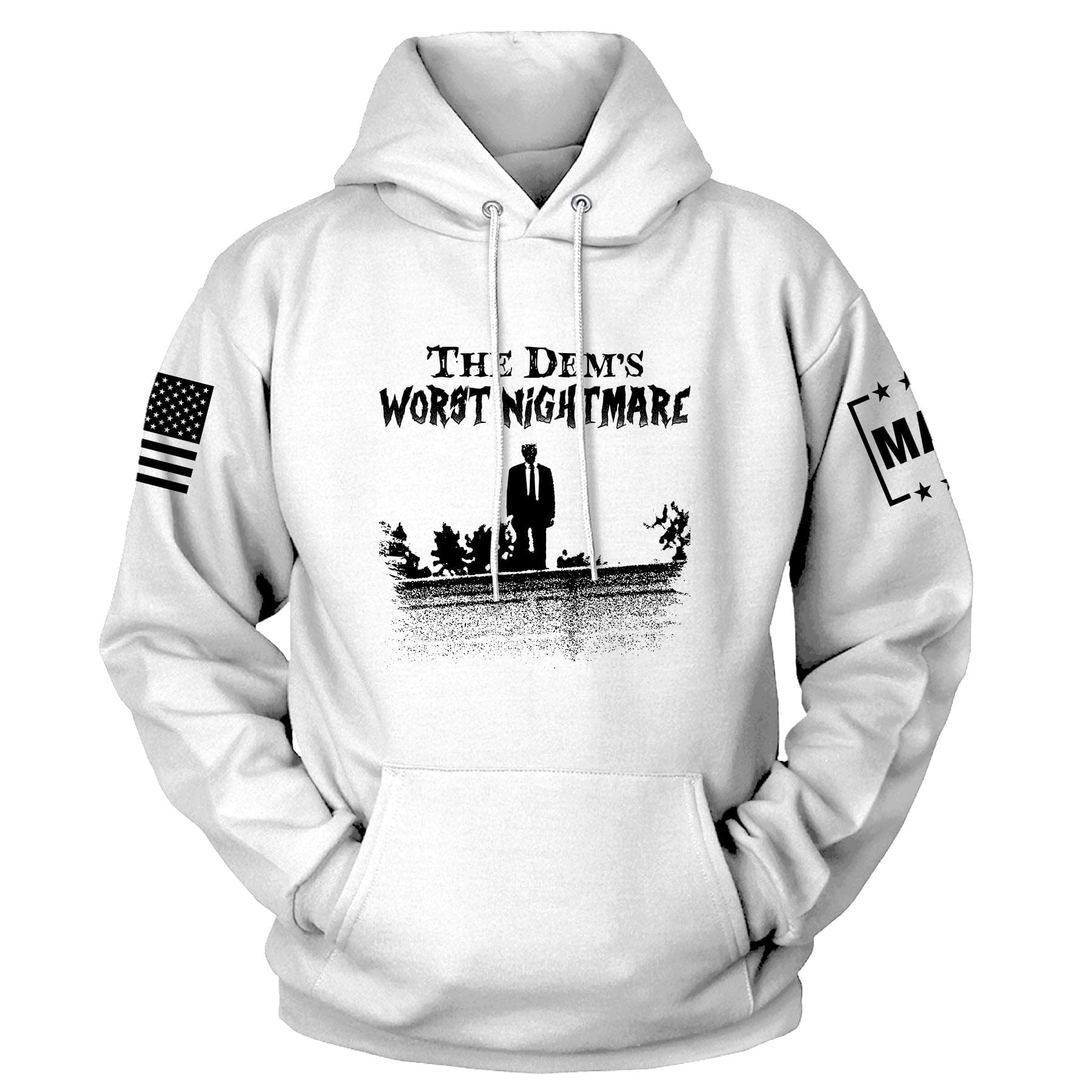 White / S The Dems Nightmare Hoodie maga trump