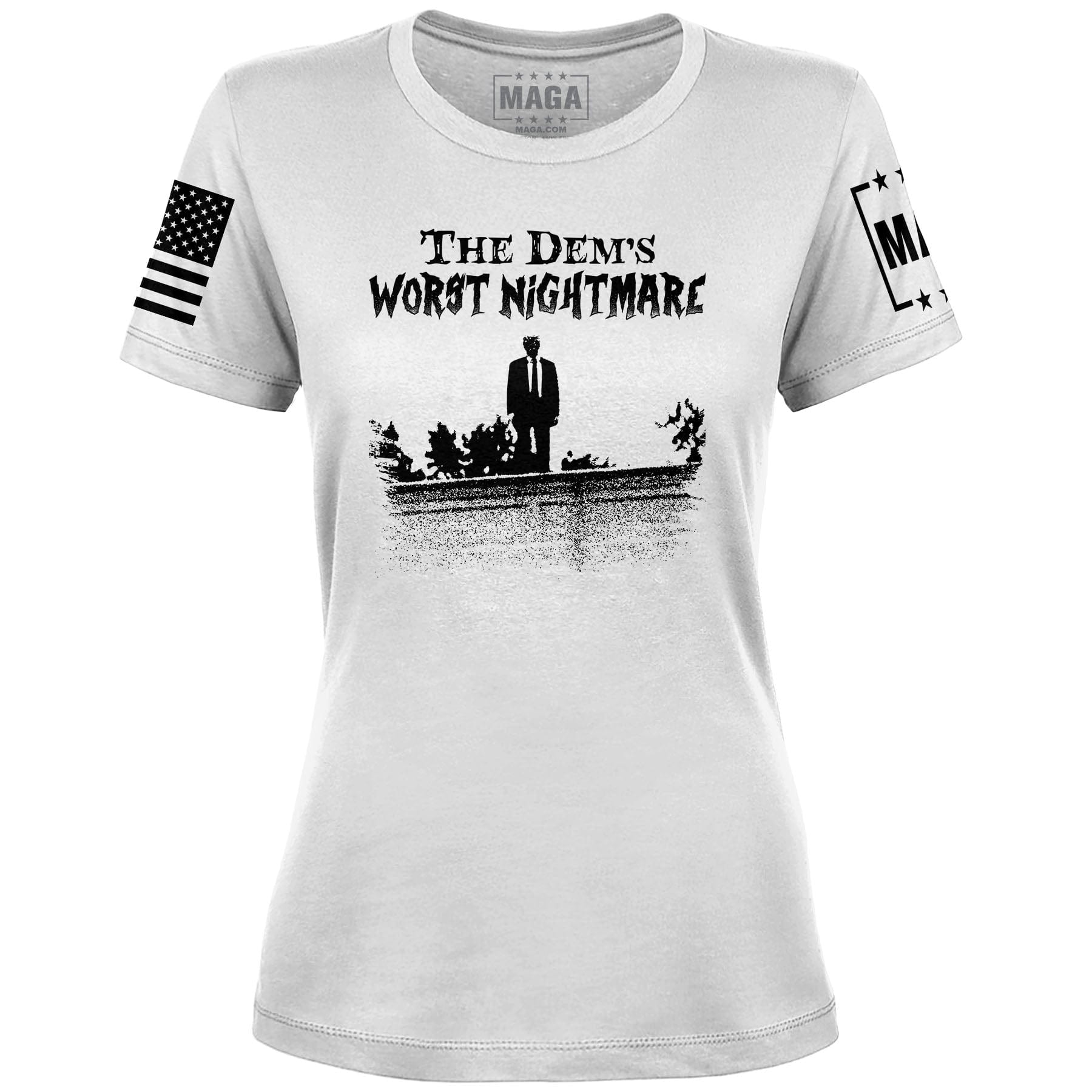 White / S The Dems Nightmare Ladies Tee maga trump