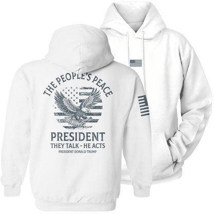 White / S The People's Peace Hoodie maga trump