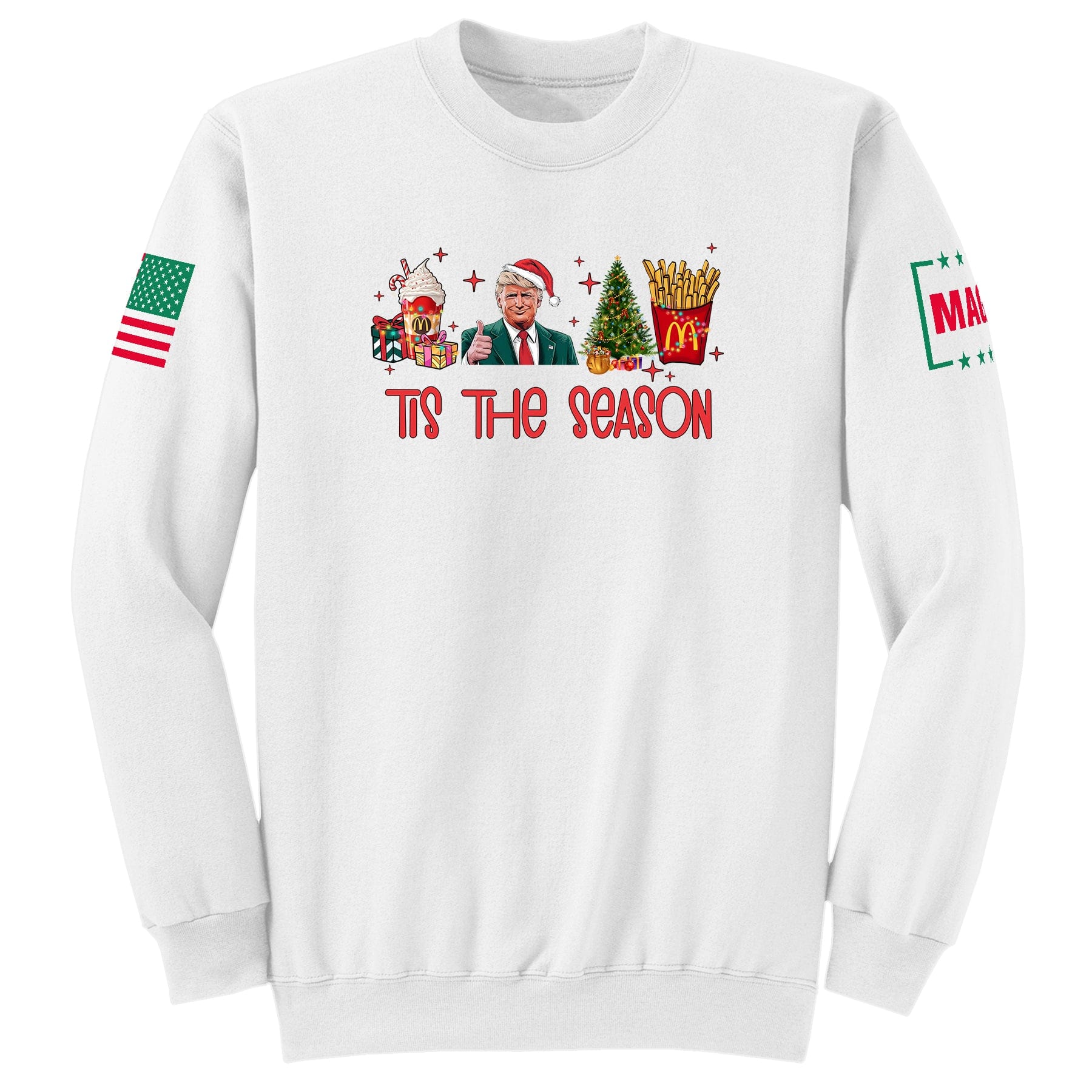 White / S Tis the season Sweatshirt maga trump