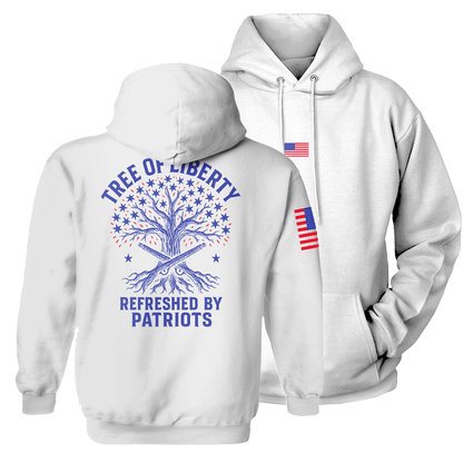 White / S Tree of Liberty Hoodie maga trump