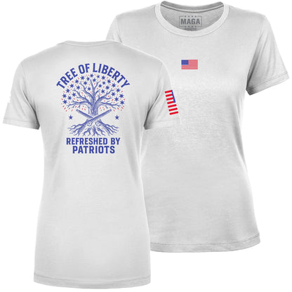 White / S Tree of Liberty Ladies Tee maga trump