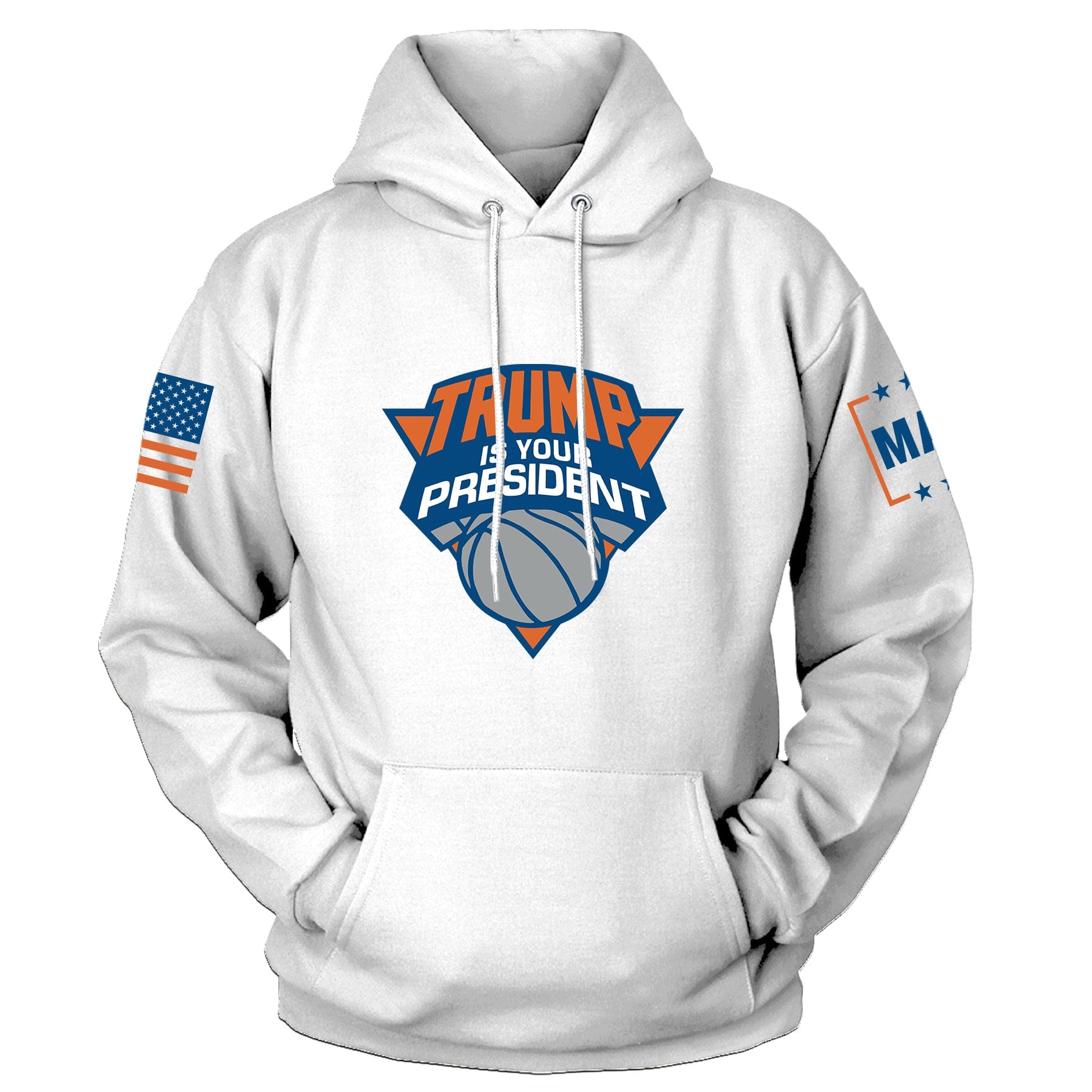 White / S Trump is your President Hoodie maga trump