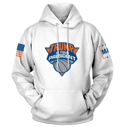 White / S Trump is your President Hoodie maga trump