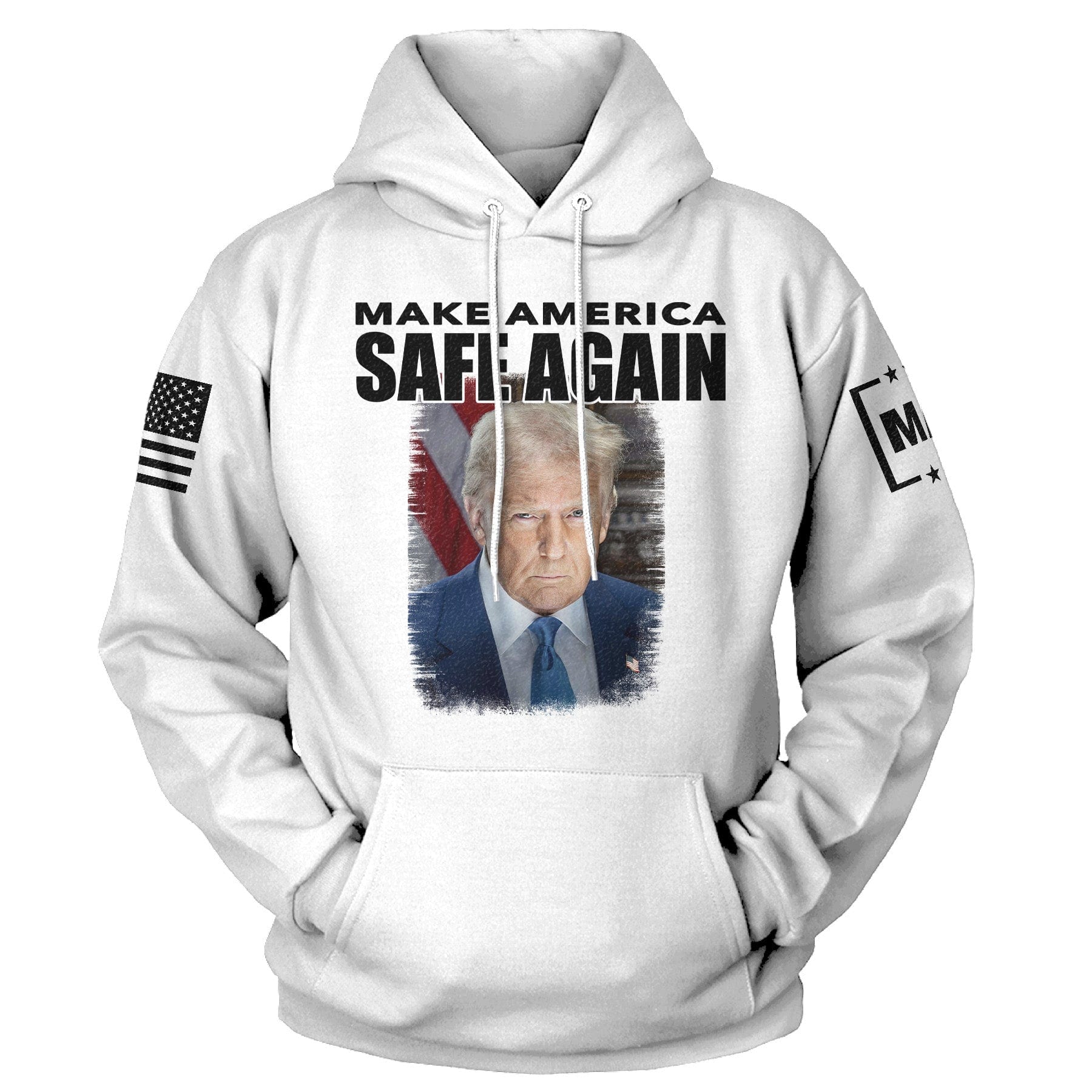White / S TRUMP - MAKE AMERICA SAFE AGAIN Hoodie maga trump