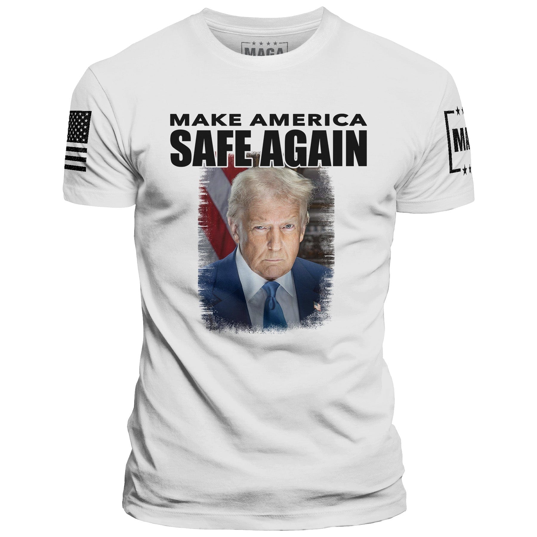 White / S TRUMP - MAKE AMERICA SAFE AGAIN maga trump