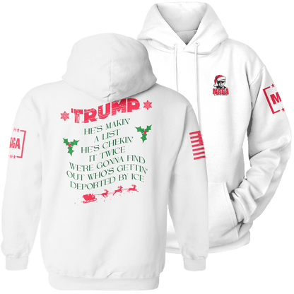 White / S Trump Santa - Making A List Hoodie maga trump