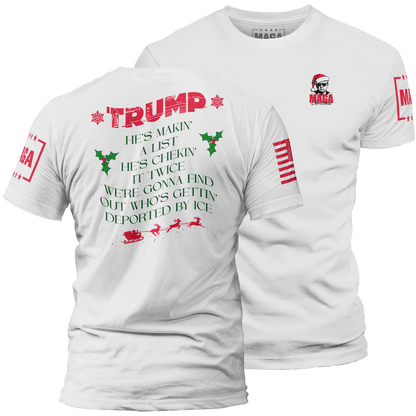 White / S Trump Santa - Making A List maga trump