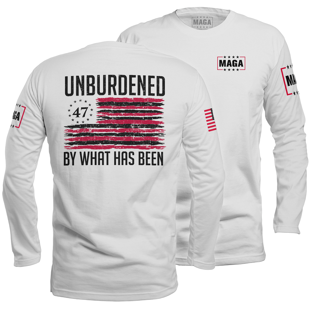 White / S Unburdened by What Has Been 2 Long Sleeve maga trump