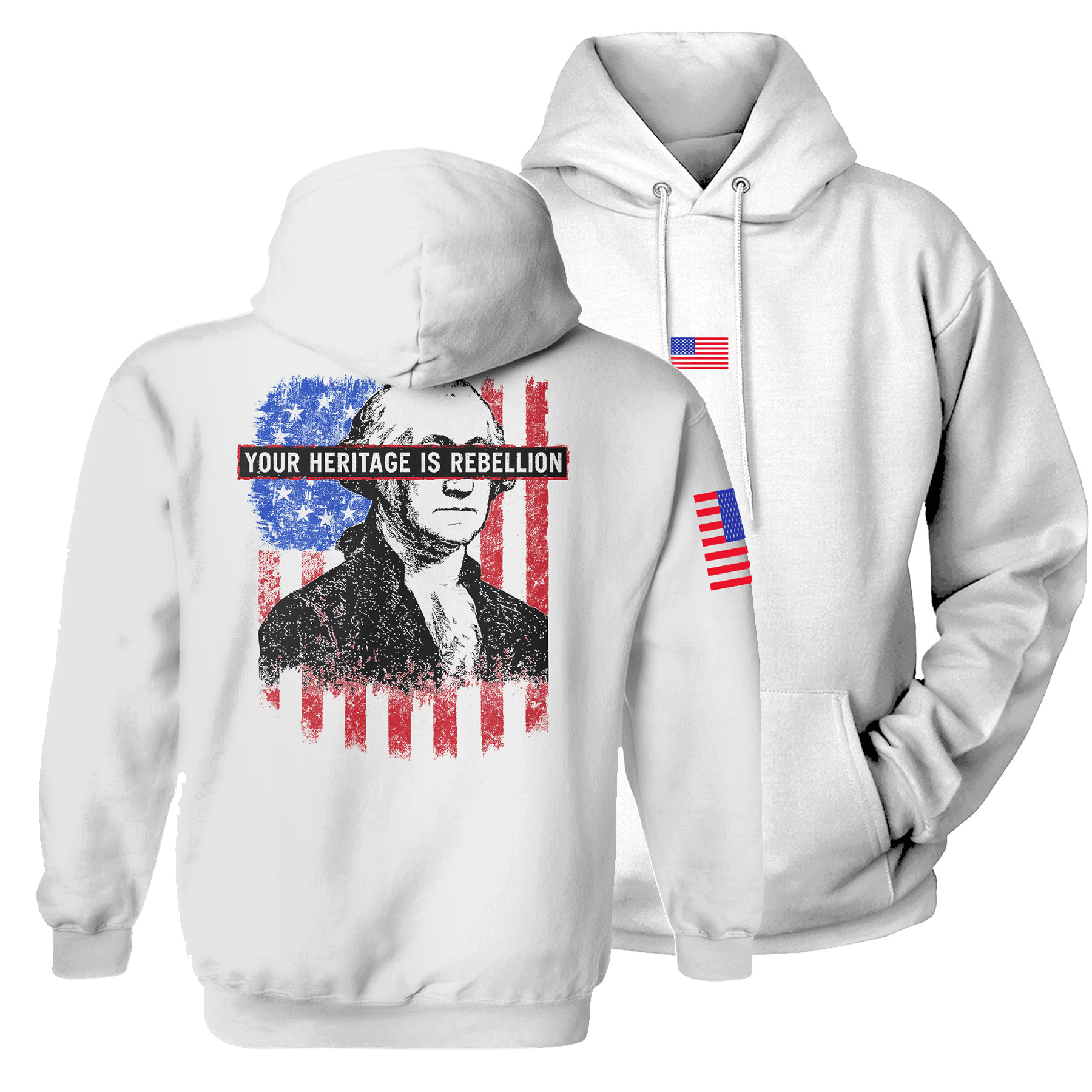 White / S Your Heritage is Rebellion Hoodie maga trump