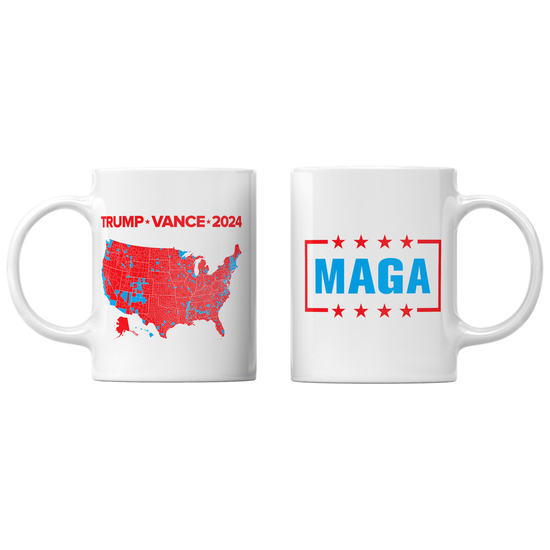 White Trump Vance 2024 Electoral Map Mug maga trump