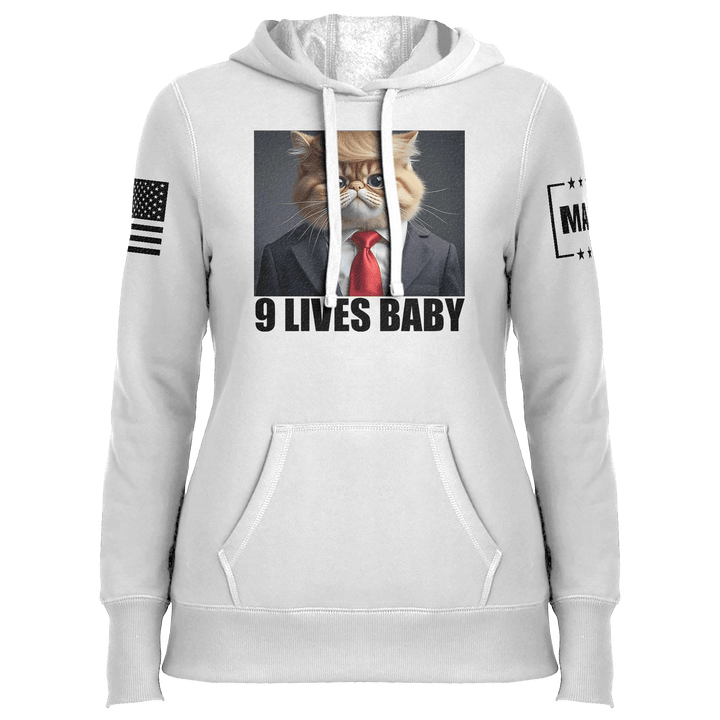 White / XS 9 Lives Baby Ladies Hoodie maga trump