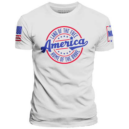 White / XS America Land of the Free Home of the Brave maga trump