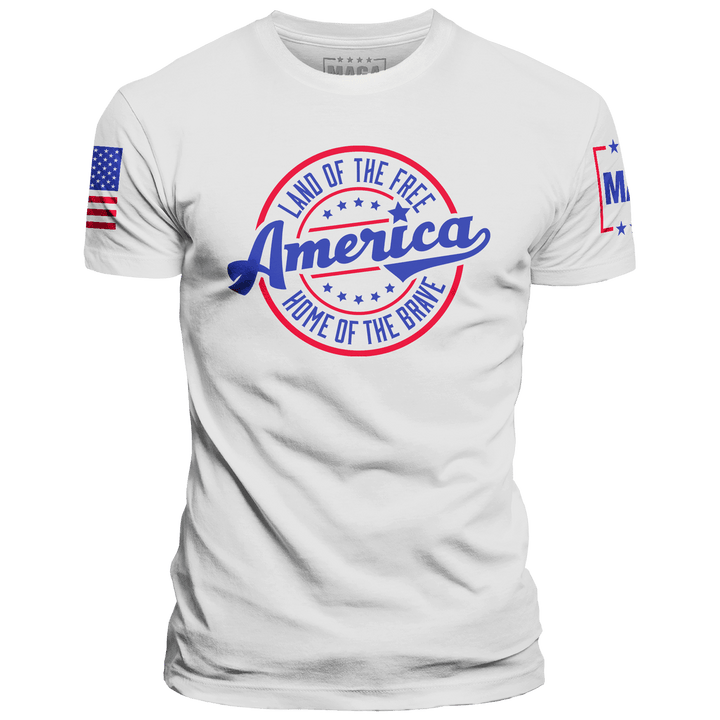 White / XS America Land of the Free Home of the Brave maga trump