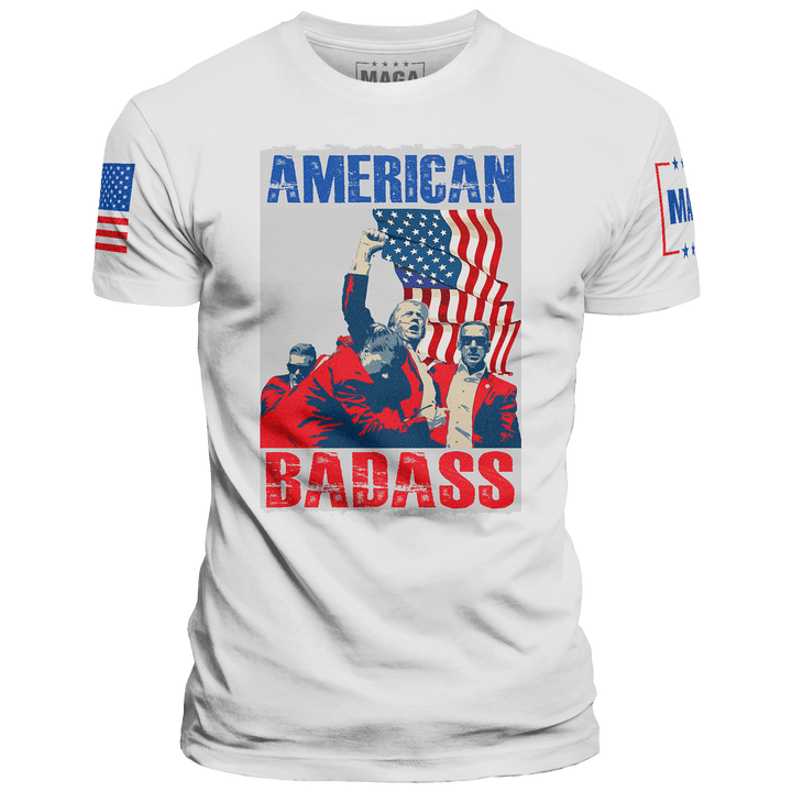 White / XS American Badass maga trump