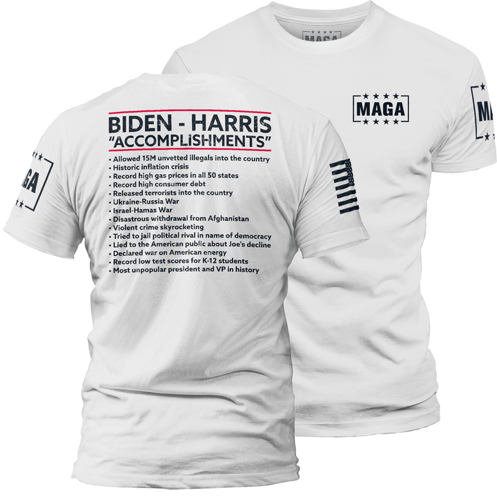 White / XS Biden - Harris "Accomplishments" maga trump