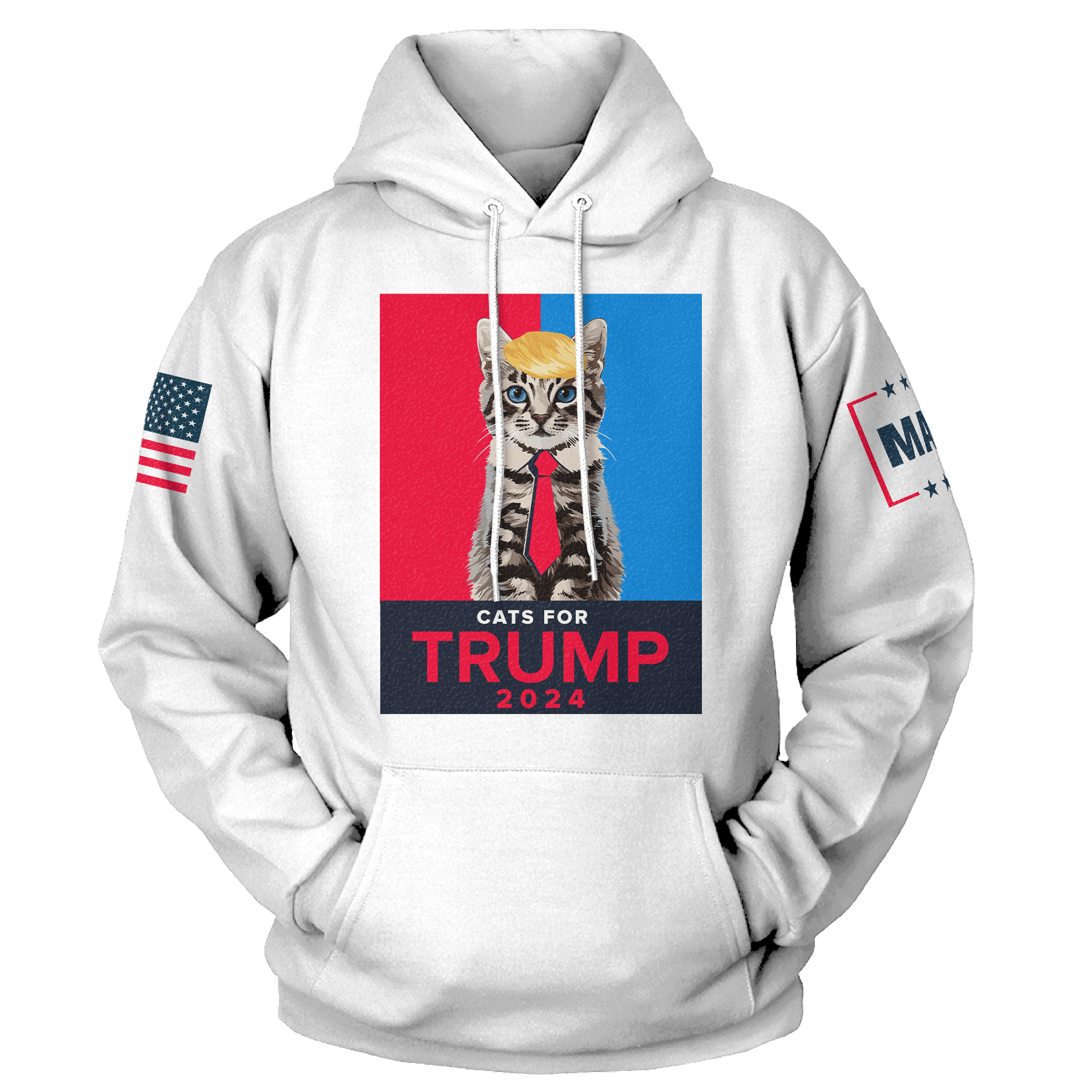 White / XS Cats For Trump 2024 Hoodie maga trump