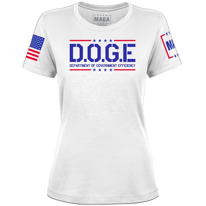 White / XS D.O.G.E Department Of Government Efficiency Ladies Tee maga trump