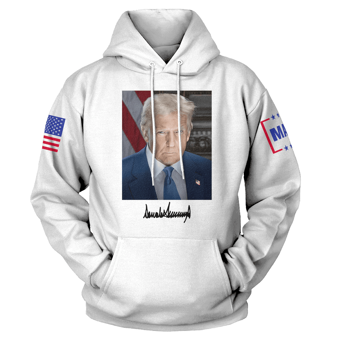 White / XS DJT 2025 v1 Hoodie maga trump