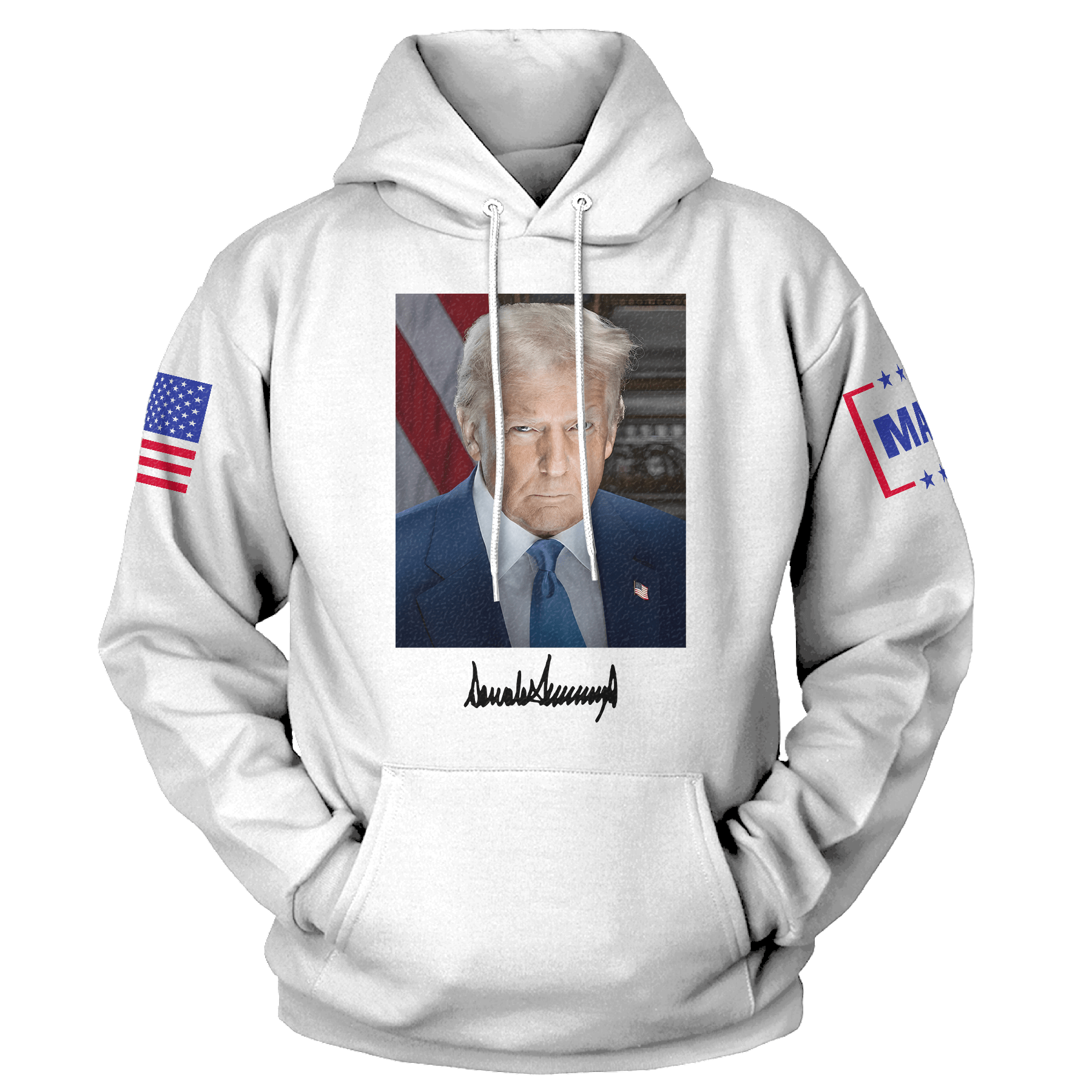 White / XS DJT 2025 v1 Hoodie maga trump