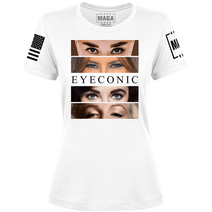 White / XS Eyecons Ladies Tee maga trump