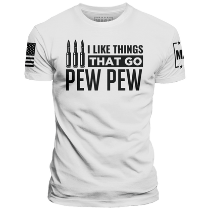White / XS I Like Things That Go Pew Pew maga trump