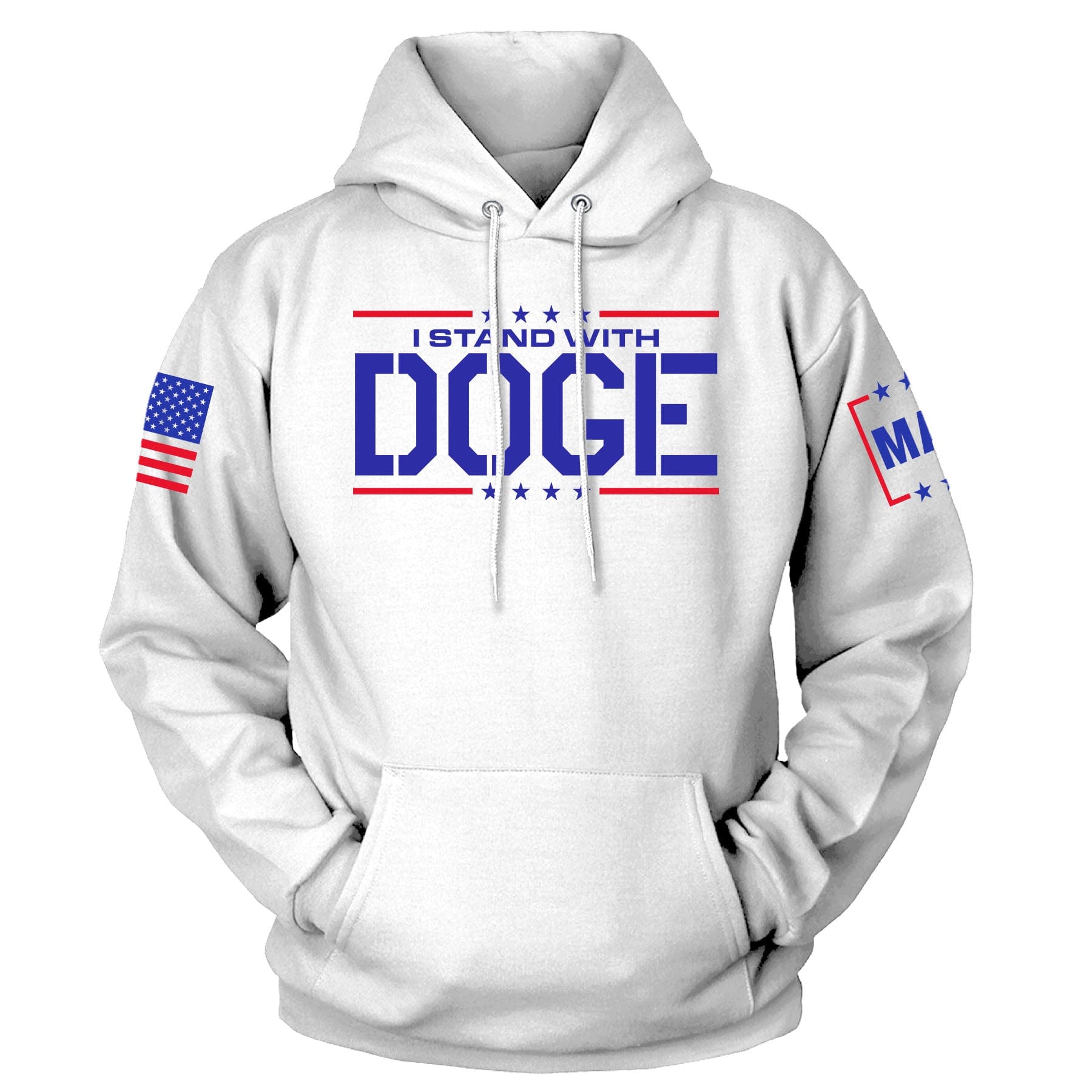 White / XS I Stand With DOGE Hoodie maga trump