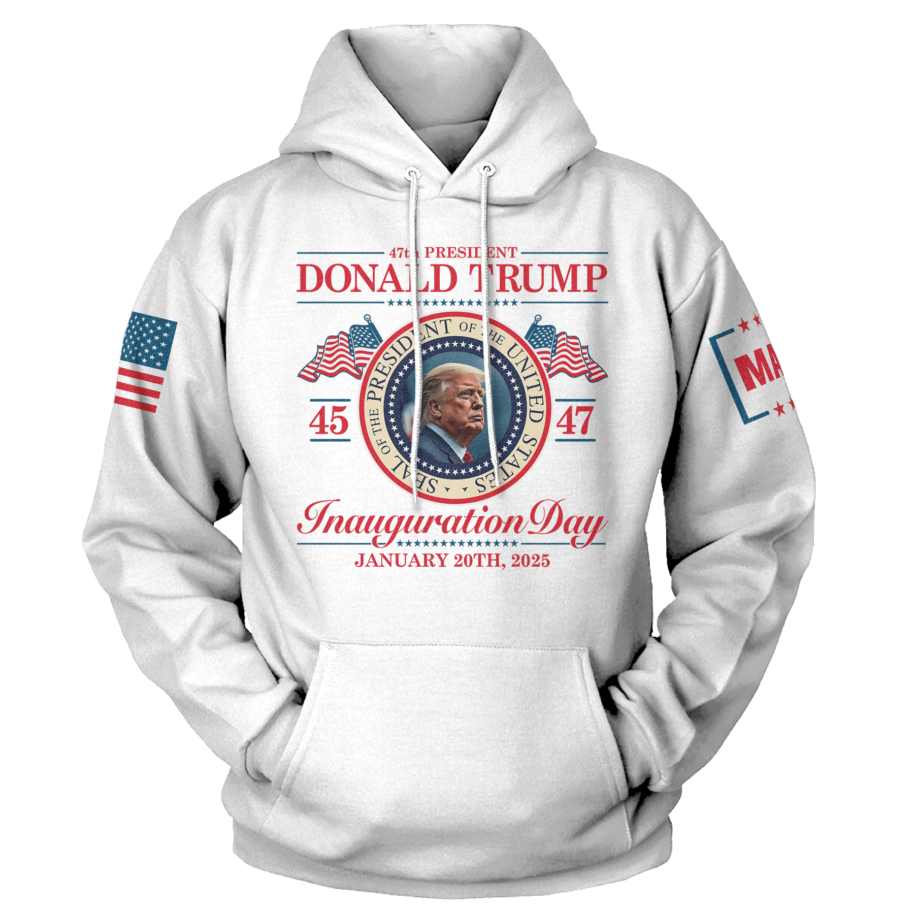 White / XS Inauguration Day Hoodie maga trump