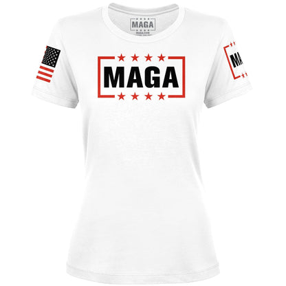 White / XS MAGA Logo Ladies Tee maga trump
