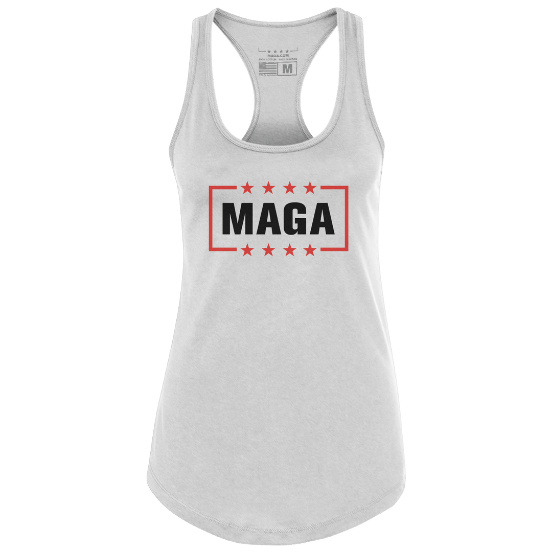 White / XS MAGA Racerback Tank Top maga trump