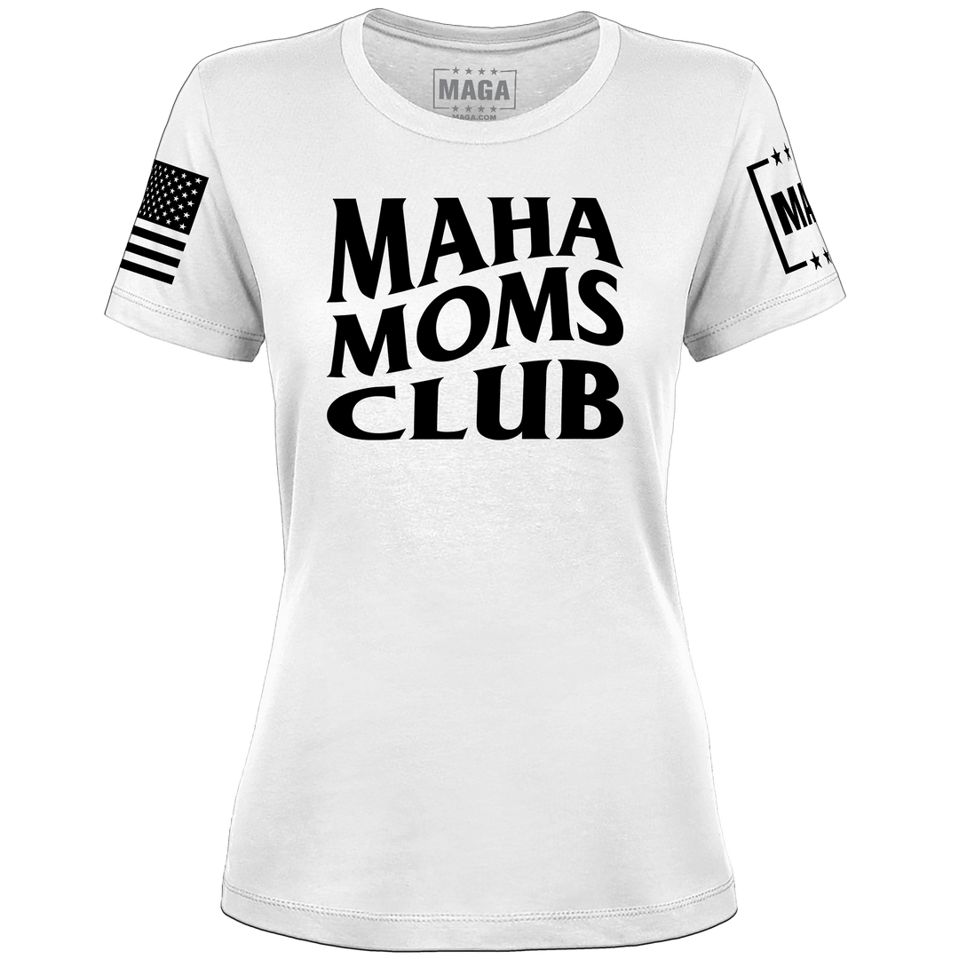 White / XS MAHA MOMS CLUB Ladies Tee maga trump